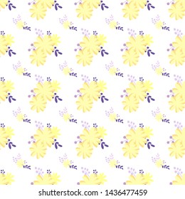 yellow warm simple plain vector smooth flowers in seamless pattern