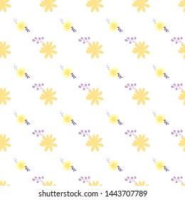 yellow warm simple plain vector smooth flowers in seamless pattern