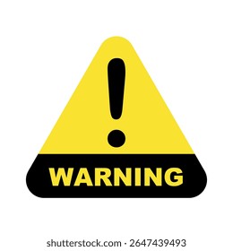 alerta de aviso amarelo com ponto de exclamação, sinais de cuidado em um símbolo de ícone de aviso triângulo