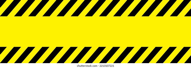 Yellow warning banner with black diagonal stripes on the top and bottom edges, resembling a hazard or caution sign used for safety and industrial notices.