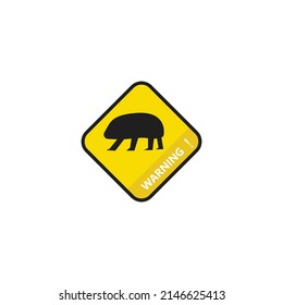 Yellow warning beast Vector Icon