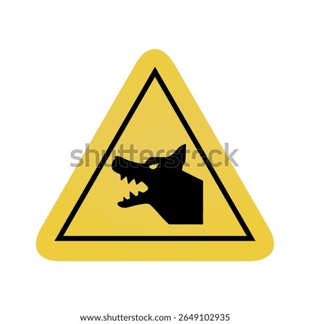 yellow warning beware of dog triangle sign