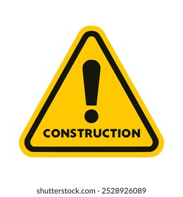 yellow warning construction road sign attention caution vector illustration template design