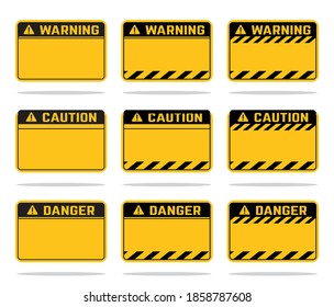 Yellow Warning Danger Caution Template Stock Vector (Royalty Free ...