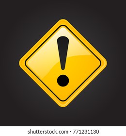 Yellow Warning Dangerous attention icon icon, danger symbol, filled flat sign, solid pictogram, isolated on white. Exclamation mark triangle symbol, logo. Attracting attentionSecurity First sign.