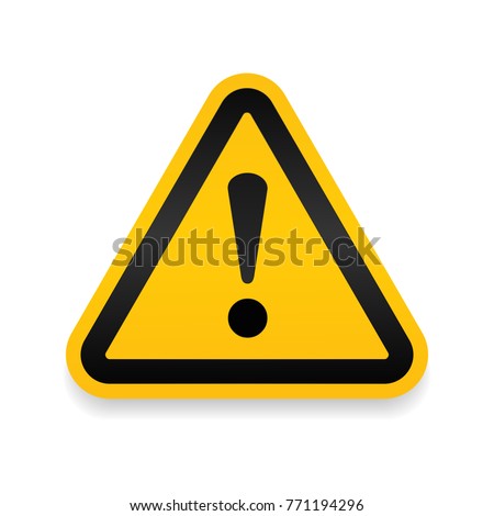 Yellow Warning Dangerous attention icon icon, danger symbol, filled flat sign, solid pictogram, isolated on white. Exclamation mark triangle symbol, logo. Attracting attentionSecurity First sign.