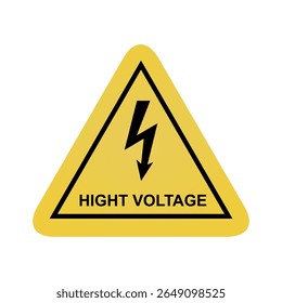 yellow warning high voltage triangle sign