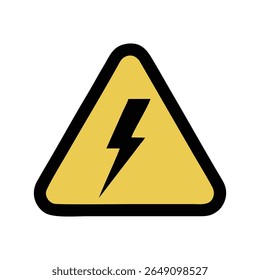 yellow warning high voltage triangle sign
