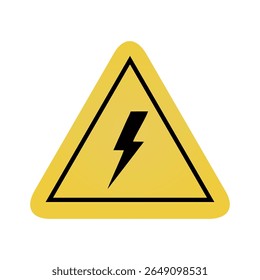 yellow warning high voltage triangle sign