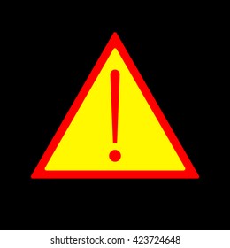 Yellow warning icon on a black background.