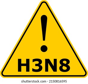 Yellow Warning Sign Warning Against New Mutation Of Bird Flu Called H3N8