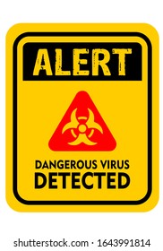 A yellow WARNING sign for contagious virus