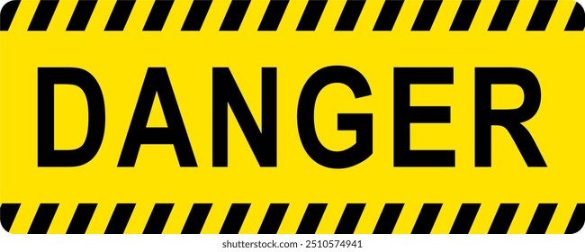 Señal de advertencia amarilla con texto de "peligro". Aislado en el fondo blanco, archivo EPS de Vector editable y escalable, elemento de Diseño gráfico para pegatinas y Tableros de advertencia