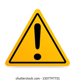 Yellow warning sign , danger , vector.