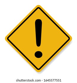 Yellow warning sign , danger , vector.