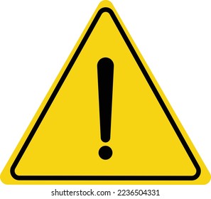 Gelbes Warnzeichen. Warnschild mit Ausrufezeichen