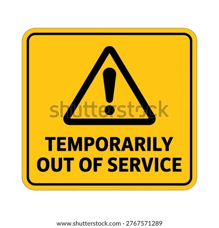 A yellow warning sign indicates a service is temporarily unavailable