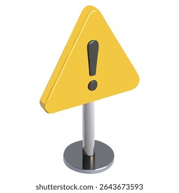 Yellow warning sign safety hazard attention risk caution alert danger sign exclamation point symbol design