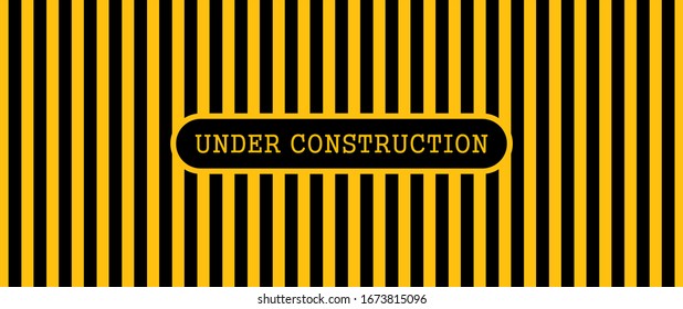 signo de advertencia amarillo. en el fondo de la construcción.