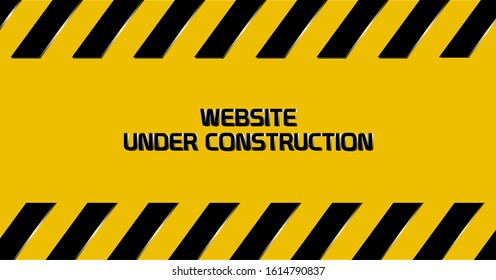 yellow warning sign. Website under condtruction background.