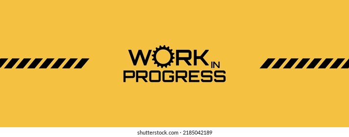 yellow warning sign. Work in progress background.