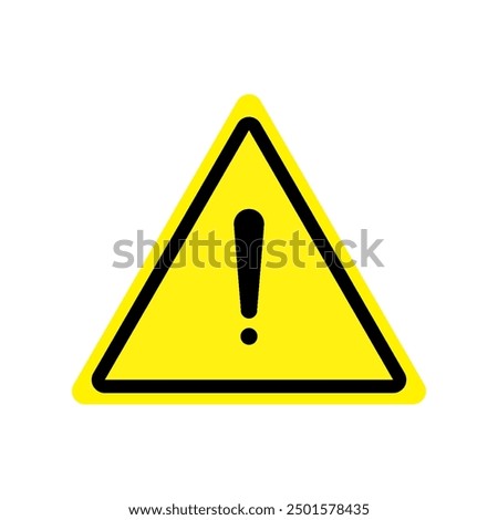 Yellow warning signs, Warning sign vectors, warning sign illustrations. Warning sign triangle. Vector illustration