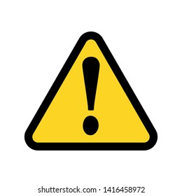 Yellow warning sign.Vector illustration. Flat design for business financial marketing banking advertising web concept cartoon illustration. 