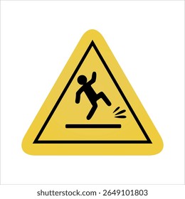 Señal de triángulo de piso resbaladizo de advertencia amarilla
