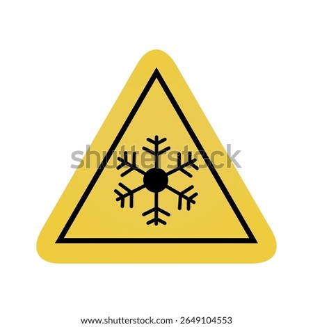 yellow warning snow triangle sign