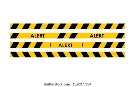 Yellow warning tape with the inscription alert, vector tape, warning of the alert