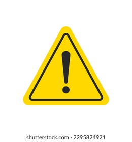 Yellow Warning Triangle Exclamation Mark Sign Isolated Vector Icon Illustration