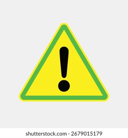 Triângulo de aviso amarelo com ponto de exclamação símbolo gráfico vetorial