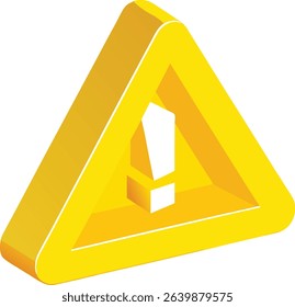 Yellow Warning Triangle with Exclamation Point: Caution Sign