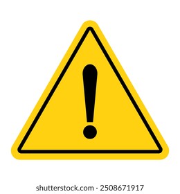 Icono de triángulo de advertencia amarillo. Signo de atención
