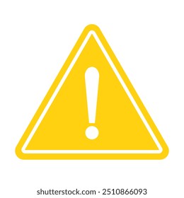 Yellow warning triangle sign. Attention icon
