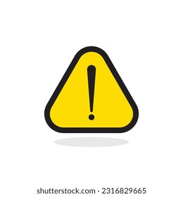 yellow warning triangle sign on white background