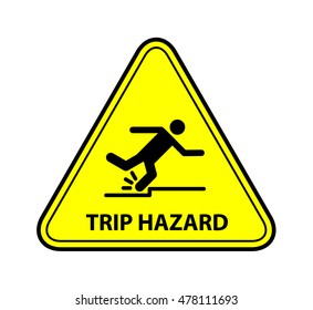 A Yellow Warning Triangle Sign: Trip Hazard