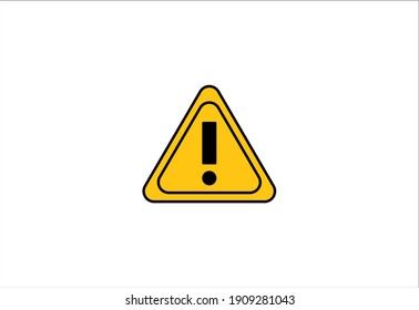 Yellow warning triangle sign. Vector image