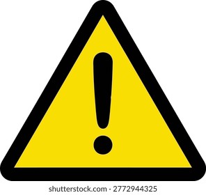 Yellow warning triangle sign Vector