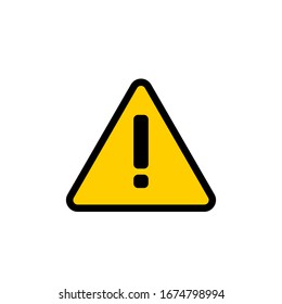 Yellow Warning Vector Sign Exclamation Mark Isolated White Background