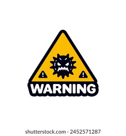 yellow warning virus caution hazard sticker tshirt vector illustration template design