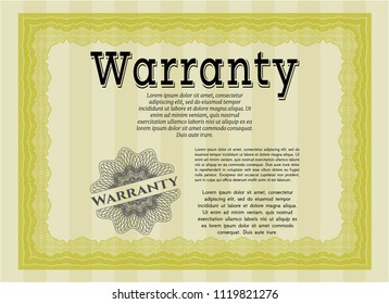 Yellow Warranty. With background. Customizable, Easy to edit and change colors. Modern design. 
