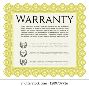 Yellow Warranty Certificate template. Printer friendly. Beauty design. Customizable, Easy to edit and change colors. 
