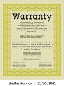Yellow Warranty. Complex background. Customizable, Easy to edit and change colors. Perfect design. 