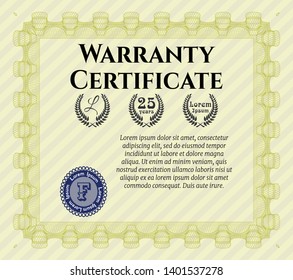 Yellow Warranty. Complex background. Customizable, Easy to edit and change colors. Modern design. 
