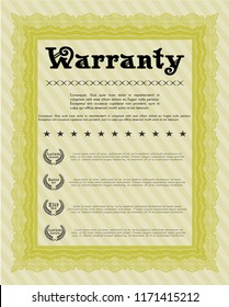 Yellow Warranty. With complex linear background. Superior design. Customizable, Easy to edit and change colors. 