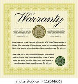 Yellow Warranty. With complex linear background. Perfect design. Customizable, Easy to edit and change colors. 