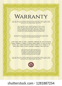 Yellow Warranty. Cordial design. With linear background. Customizable, Easy to edit and change colors. 