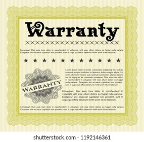Yellow Warranty. Customizable, Easy to edit and change colors. With great quality guilloche pattern. Beauty design. 