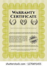 Yellow Warranty. Customizable, Easy to edit and change colors. Complex background. Money design. 